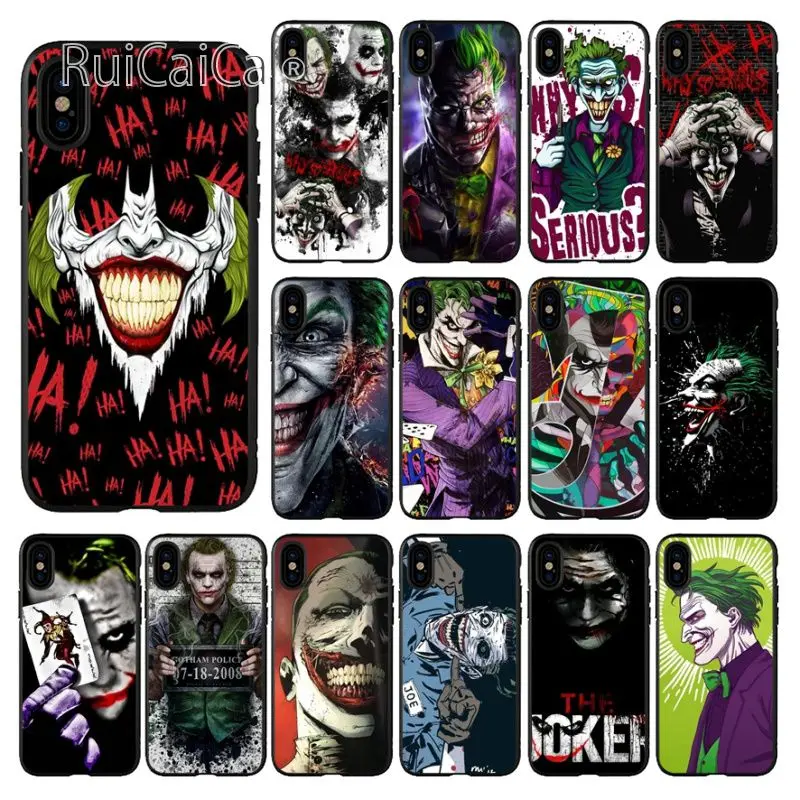 

Ruicaica DC Joker Coque Shell Phone Case for iPhone 5 5Sx 6 7 7plus 8 8Plus X XS MAX XR