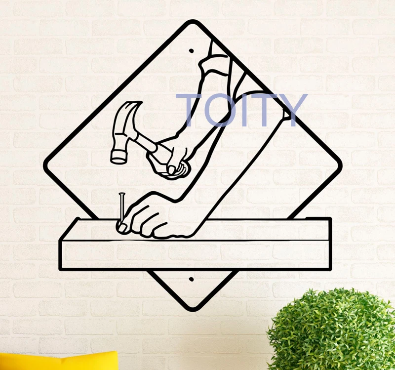 Carpenter Wall Decal Vinyl Stickers Builder Woodworker Home Interior Design Art Murals Garage