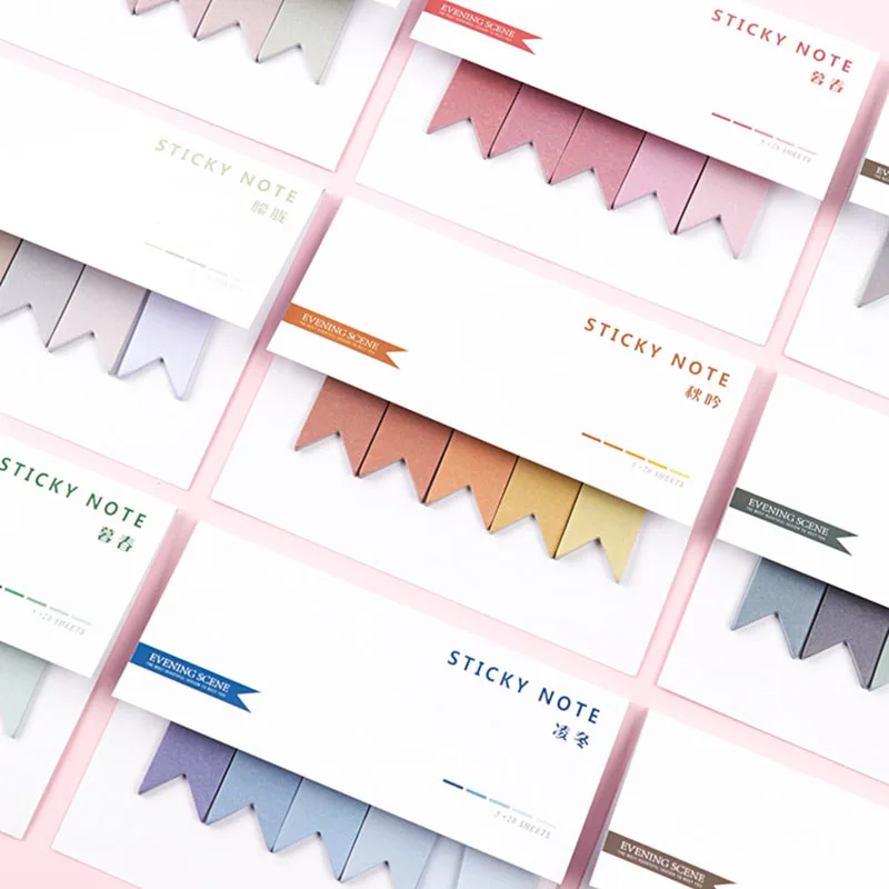 

DIY Gradient Color Novelty Sticky Notes Swallowtail Note Pad Planner Stickers Page Index Post Office School Supplies Stationery