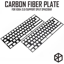 Teclado mecânico de alumínio 60%, placa de fibra de carbono com suporte xd60 xd64 3.0 v3.0 gh60, barra de espaço 3u