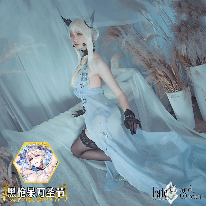 Аниме! Fate/Grand Order FGO Altria Pendragon роскошное платье со шлейфом сексуальная форма