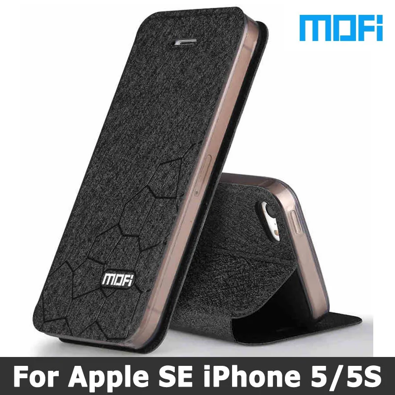 Original Mofi brand flip case For iphone 5se leather cover For iphone 5 s case Stand