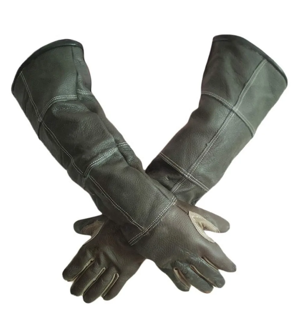 

Soft Leather Scratch Proof Bite Resistant Protective Gloves for Animal Handling, Bathing, Grooming, Small