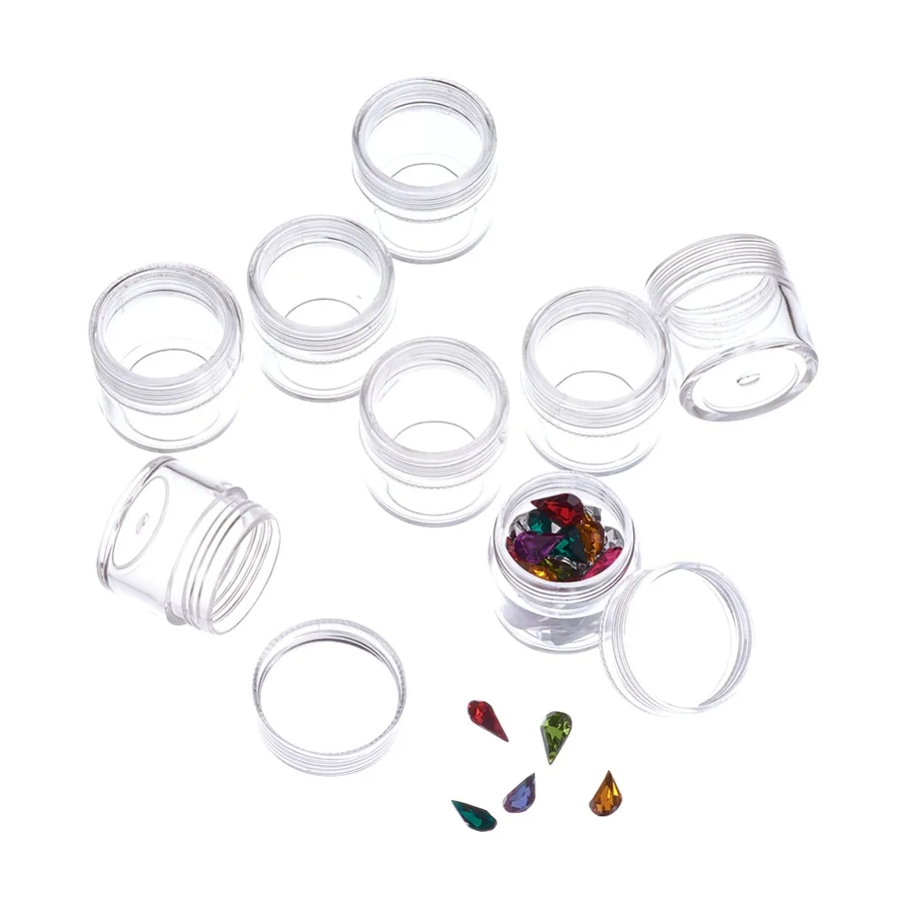 40 шт круглые прозрачные пластиковые контейнеры для хранения бусин для упаковки ювелирных изделий, размер 34x33 мм