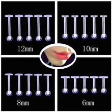 10 шт. 16 г прозрачный акриловый Bioflex козелка фиксатор губ кольца нос шпильки Labret Монро уха серьги-улитки Clear 6 мм /8 мм/10 мм/12 мм