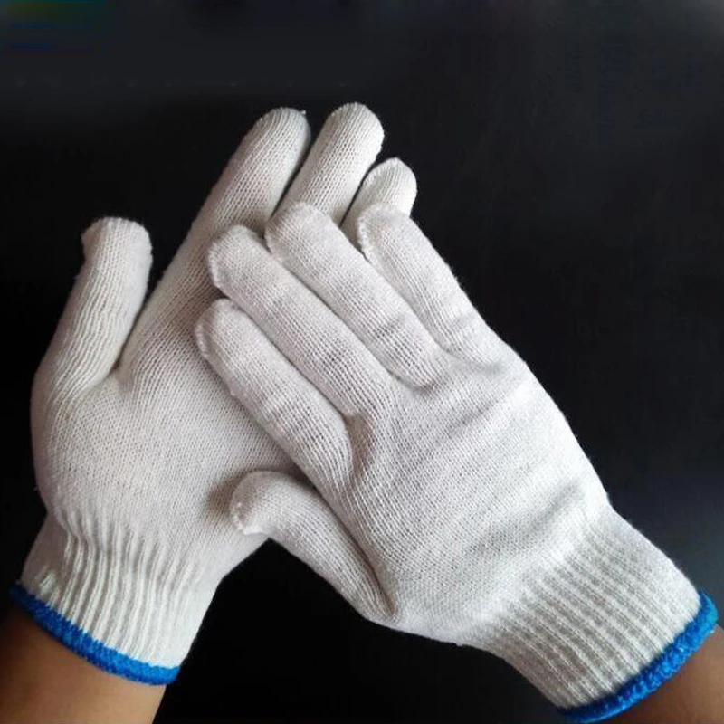 10 пар/лот анти-вырезать перчатки хлопчатобумажной пряжи безопасности вырезать устойчивостью перчатки 23 см анти-удар- защиту от скольжения