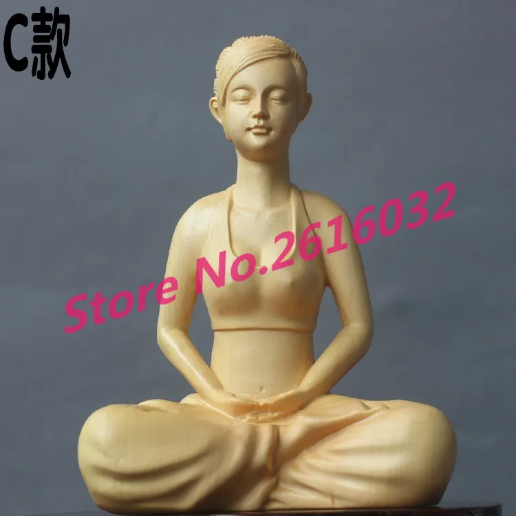 TNUKK-Character-statue-yoga-beauty-give-gifts-decoration-woodcarving-hand-carving-character-playing-playing-pieces (2)