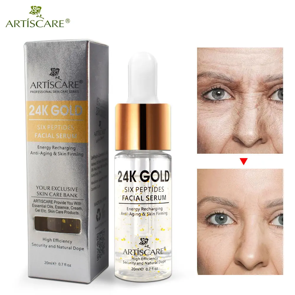 

ARTISCARE 24K Gold Six Peptides Serum Face Cream Anti-Aging Wrinkle Lift Firming Whitening Moisturizing Acne Treatment Skin Care