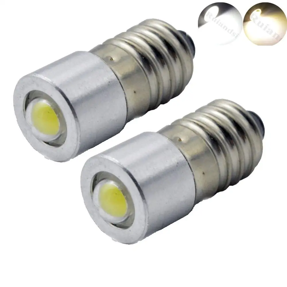 4pcs 4300K COB LED Bulb E10 Torch Light Bulb Lamp 1W 5 24V Super Bright