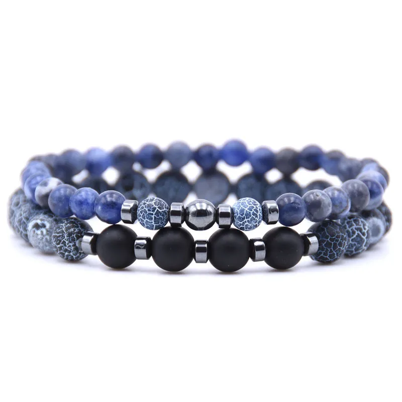 

2 pieces/set 8 styles Classic&Popular Natural Stone Beads Bracelet Women Men Stretch Bracelets Bangle Beautiful 2018