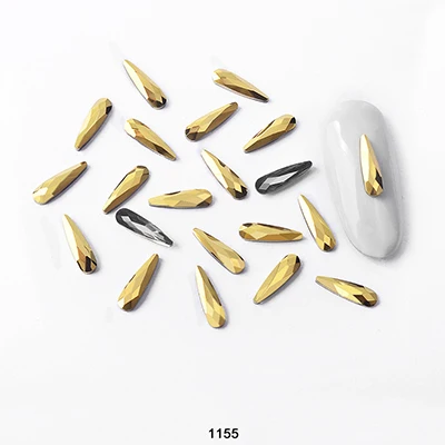 10 шт стекающие блестящие стеклянные стразы для дизайна ногтей с плоским дном модный дизайн 3D маникюрный набор для украшения ногтей Стразы NDT - Цвет: 1155