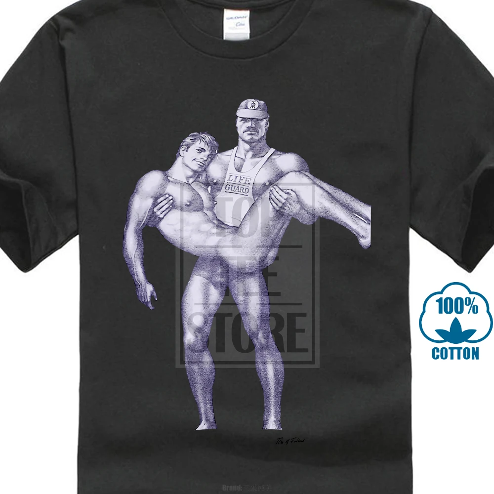 

Men T Shirt Tom Of Finland Life Guard White Swear Shirt T Shirt Novelty Tshirt Women T-shirt Male Hipster Tops