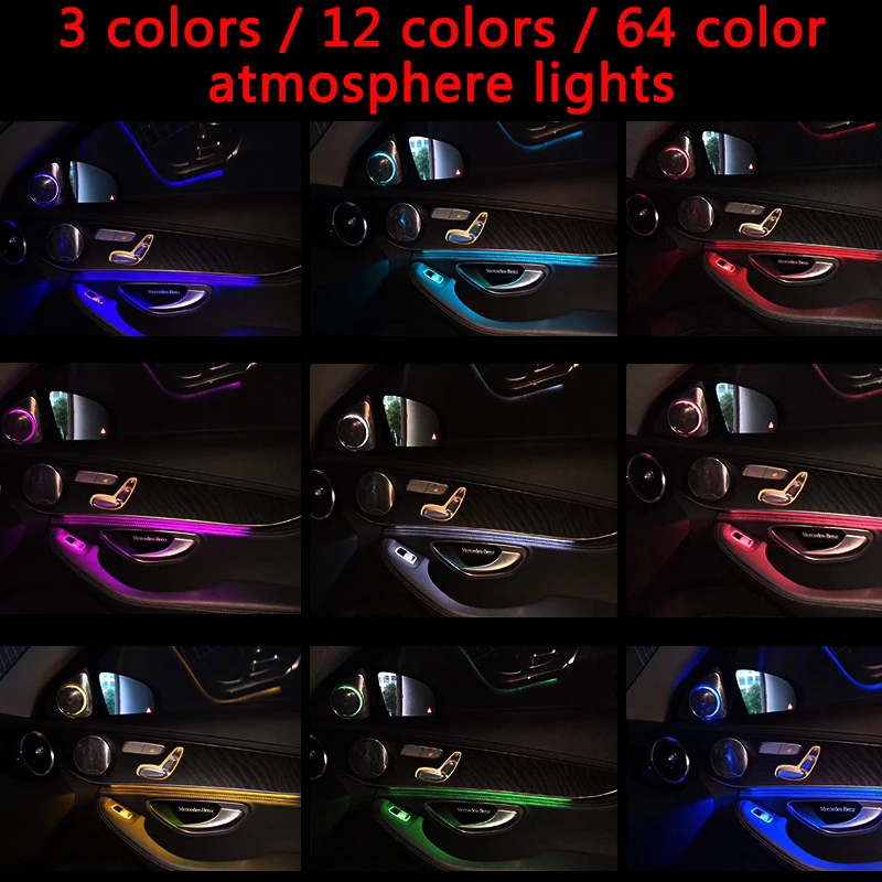 

Applicable to Mercedes-Benz C-class atmosphere lamp c180L C200L C260L GLC260 car 12-color 64-color lamp modification
