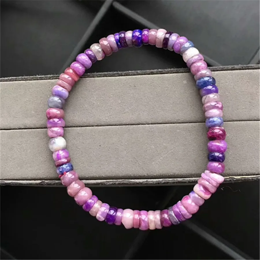 

Top Quality Natural Sugilite Royal Pink Crystal Gemstone Round Marquise Beads Stretch Bracelet 6mm AAAA