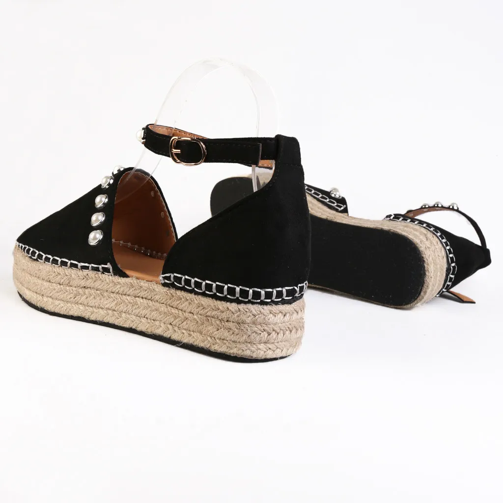 Xiniu/Женская Дамская жемчужина; леопардовые сандалии на платформе с ремешком на лодыжке; обувь с открытым носком; женские сандалии в римском стиле; 4 цвета;#0527