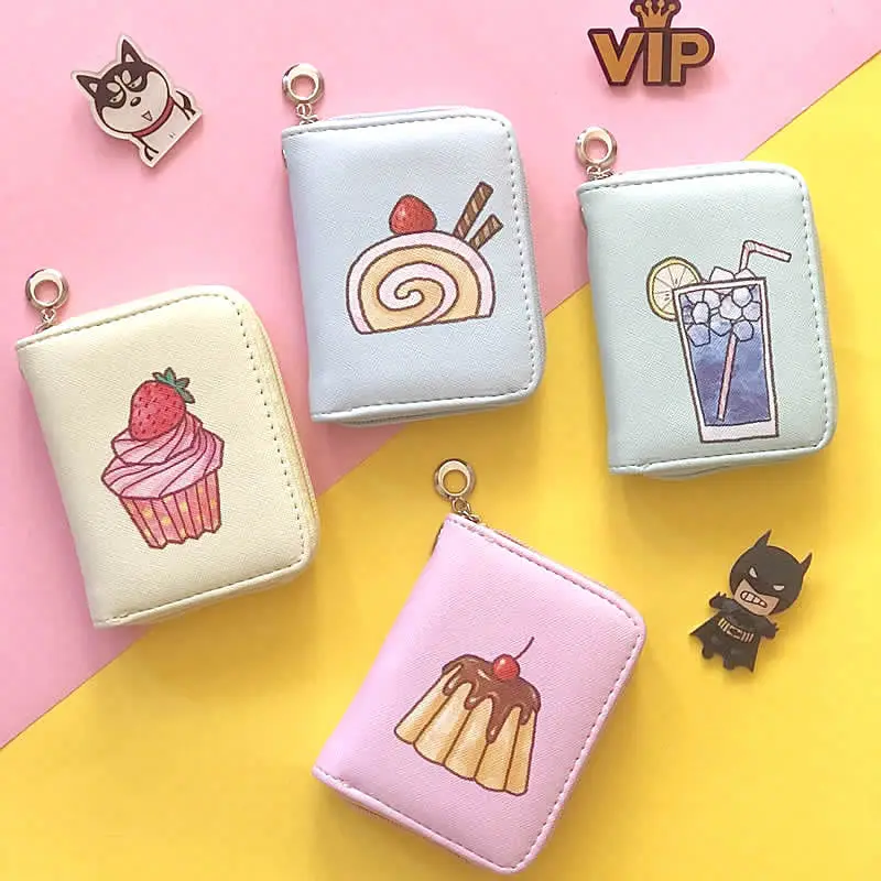 

candy cake Wallet PU leather Short Fashion girls mini Wallets Designer Brand Purse Lady Party Wallet Female Card Holder mc5646