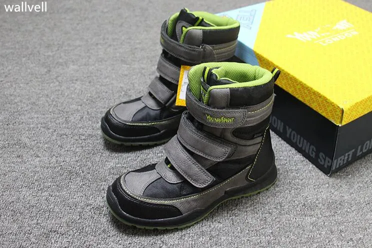 

wallvell Export to the UK boys snow boots plus waterproof non-slip children's winter cotton boots