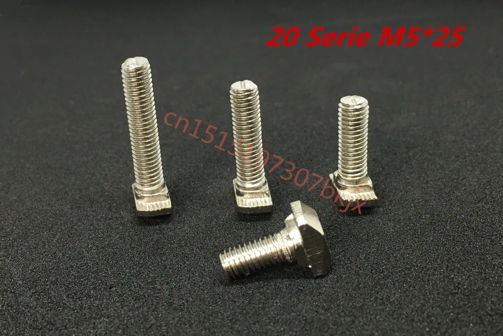 50 шт./лот M5 * 20 т болт с головкой молотка Алюминиевые Разъемы T образная головка