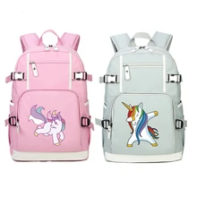 Радужный рюкзак с единорогом, кавайный женский розовый рюкзак, рюкзаки с аниме, холщовые школьные сумки, рюкзак для ноутбука, рюкзак с единорогом, рюкзак для путешествий