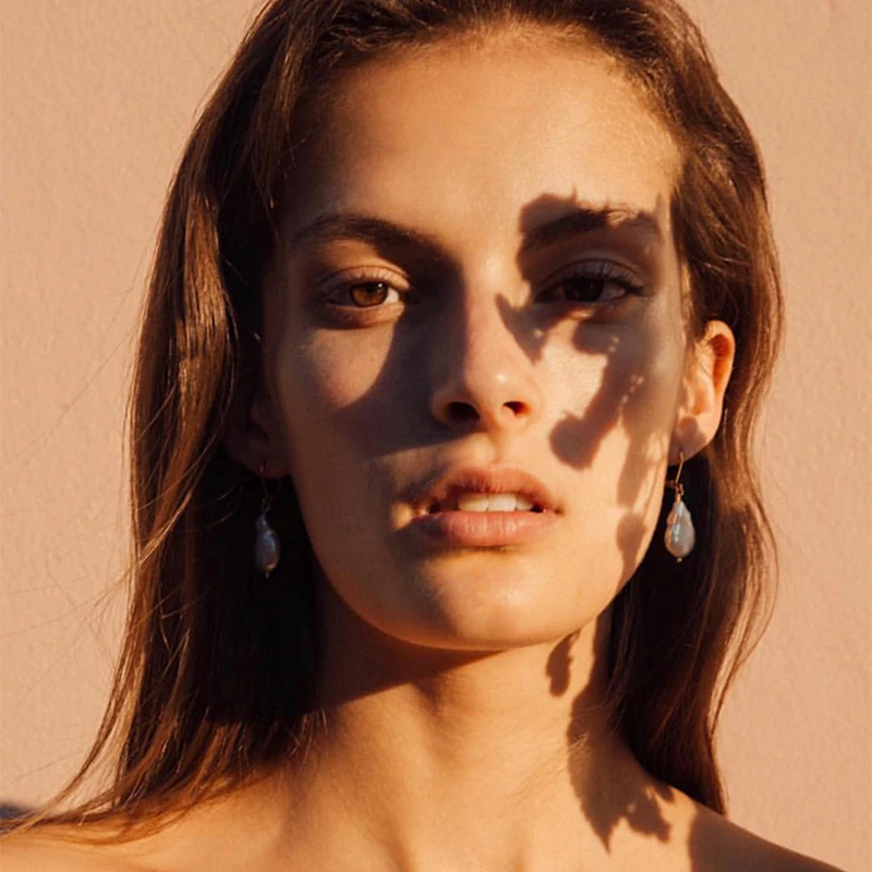 Peri'sBox Irregular Shaped Freshwater Pearls Earrings for Women Baroque Charm Huggies Earrings Minimalistic Bride Hoops Earrings - Image 5