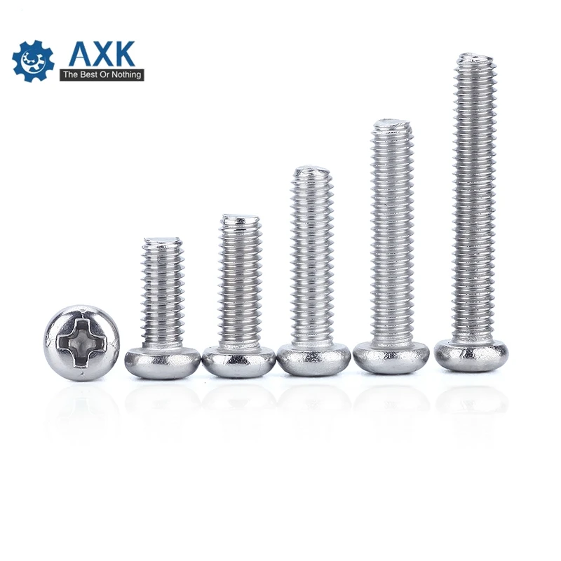 

GB818 M1.6 M2 M2.5 M3 M4 M5 M6 ISO7045 DIN7985 304 Stainless Steel Cross Recessed Pan Head PM Screws Phillips Screws SUS304