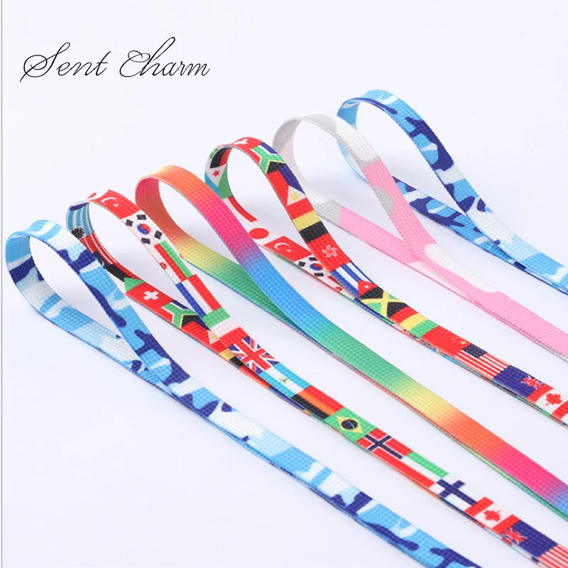

SENTCHARM Colorful Laces Printed Rainbow Flat Shoelaces Gradual Change Color Men And Women Sports Leisure Canvas Shoes 120CM