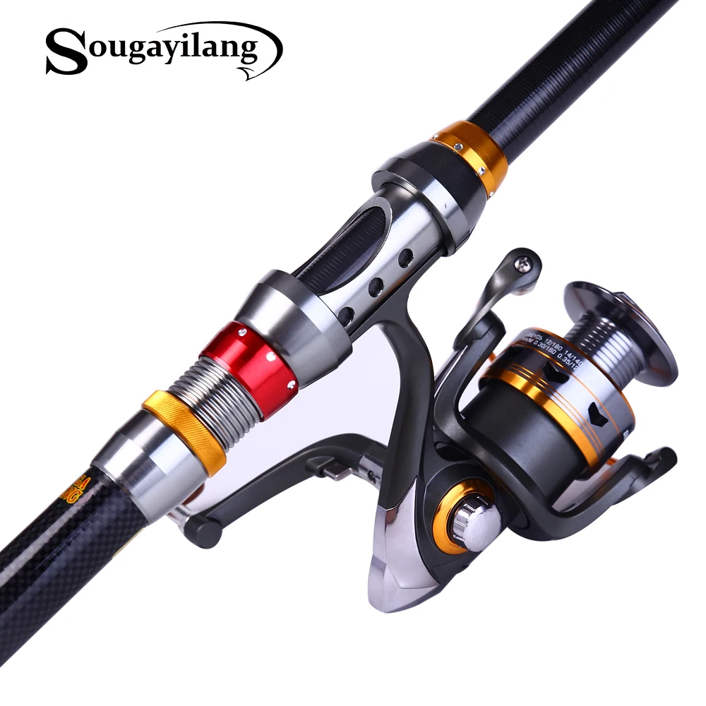 Sougayilang 1.8-3.6m Telescopic Fishing Rod and 11BB Fishing Reel Wheel Portable Travel Fishing Spinning Fishing Rod Combo Pesca