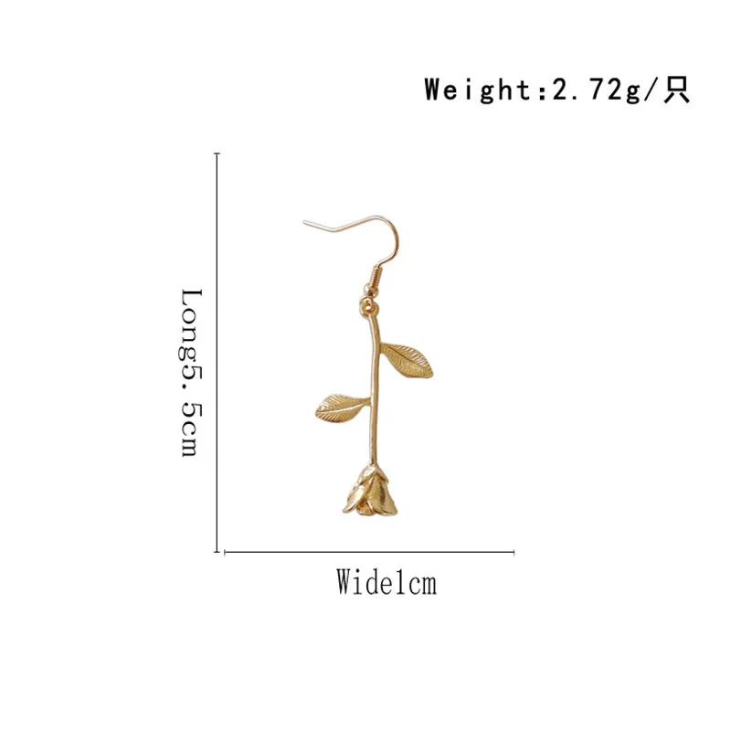 Ретро Металлические романтические серьги с розами Корейский темперамент дикие эстетические Изысканные цветы серьги клипсы женские