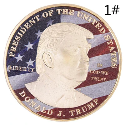 PIKAALAFAN Золотая монета Американский 45-й президент памятный значок Дональда Трампа монеты Золото Серебро коллекция металлических монет монеты - Цвет: D