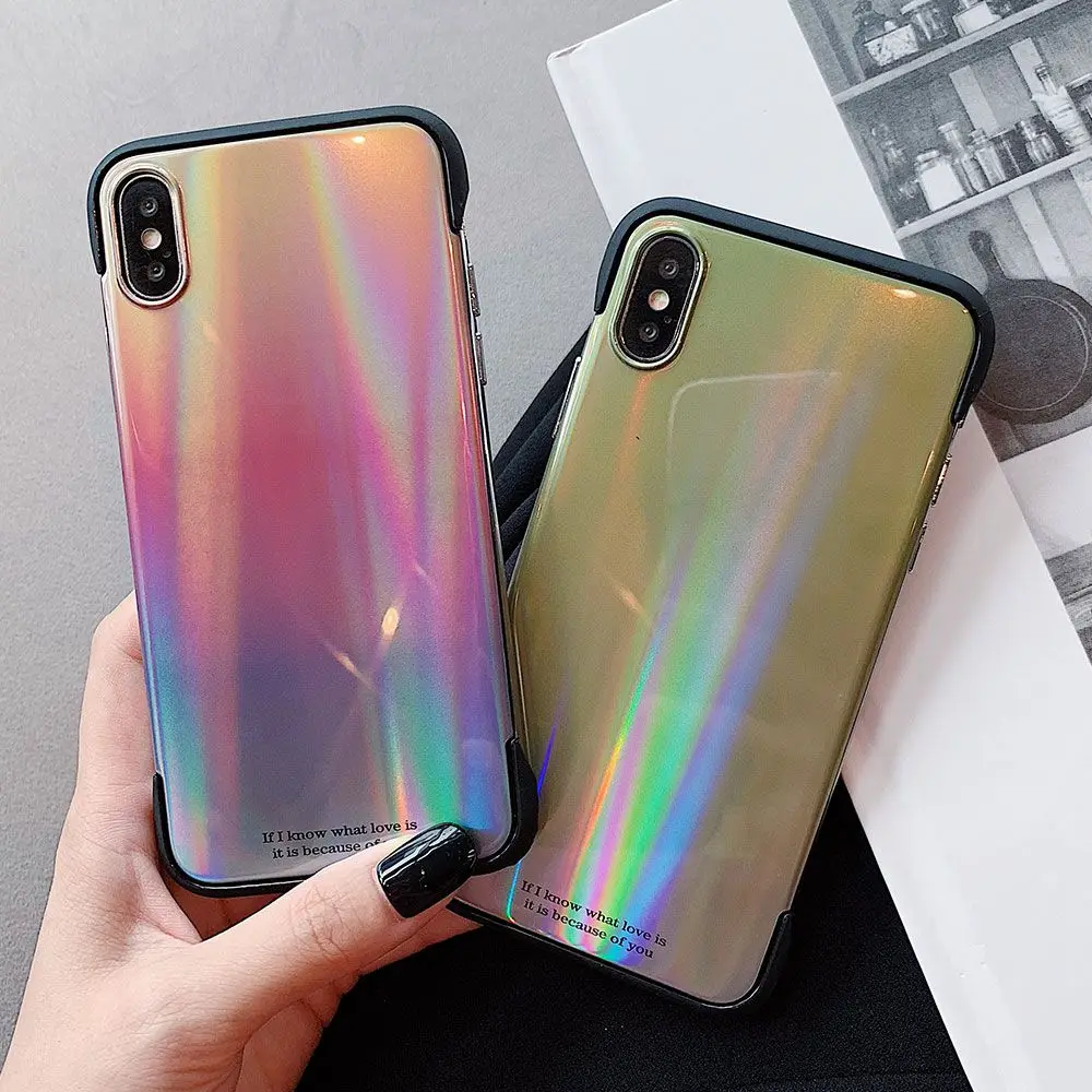 

KISSCASE Fashion Aurora Phone Case For iPhone 8 7 XR X XS MAX Rainbow Pattern Cases For iPhone 7 8 6 6S Plus Back Covers Fundas