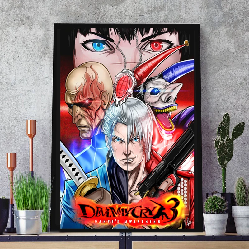 

HD Posters Dante Vergil Lady Arkham Jester Sparda Figure Canvas Painting Wall Art Pictures for Living Room Home Decor