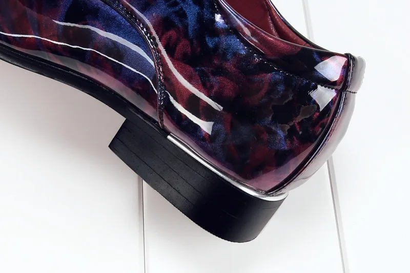 fashion camouflage men patent leather shoes mixed colors italian dress male footwear print flower wedding oxford shoes for men (19)