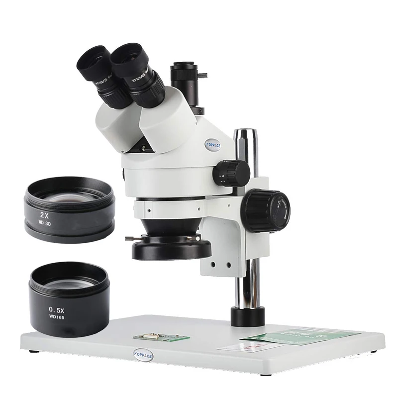 

3.5X-90X Trinocular Stereo Zoom Power Microscope 144-LED Ring Light Professional Industrial Widefield Inspection Micro scope NEW