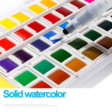 Улучшенный многоцветной портативный дорожный твердый пигмент, набор красок с водным цветом, ручка для кистей, товары для рукоделия