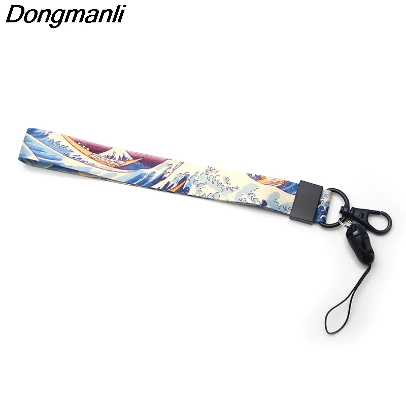 

P2772 Dongmanli The Great Wave off Kanagawa Car Rope chain Keychain Keyring art Wave Woven Key Chains Key Holder Jewelry