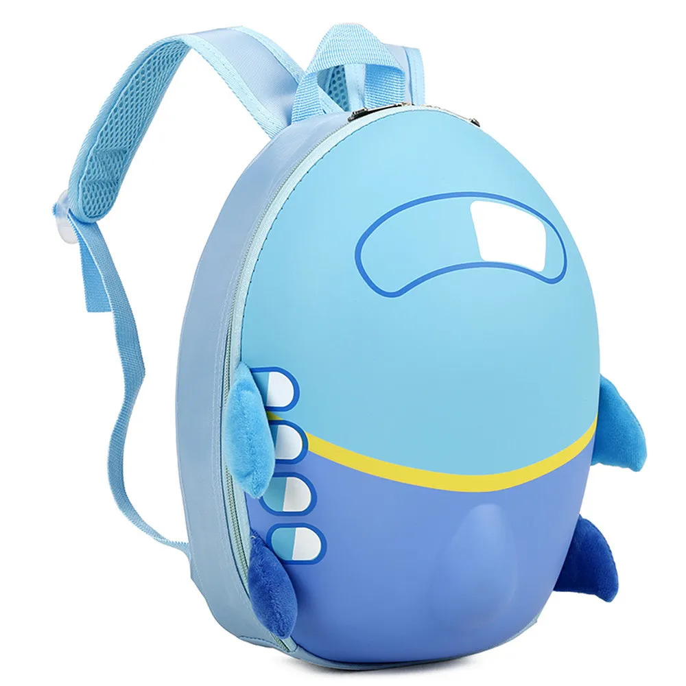 HIINST/детские плюшевые рюкзаки в виде яичной скорлупы с изображением самолета из мультфильма; милый детский рюкзак; школьная сумка для малышей; Прямая поставка - Цвет: Черный