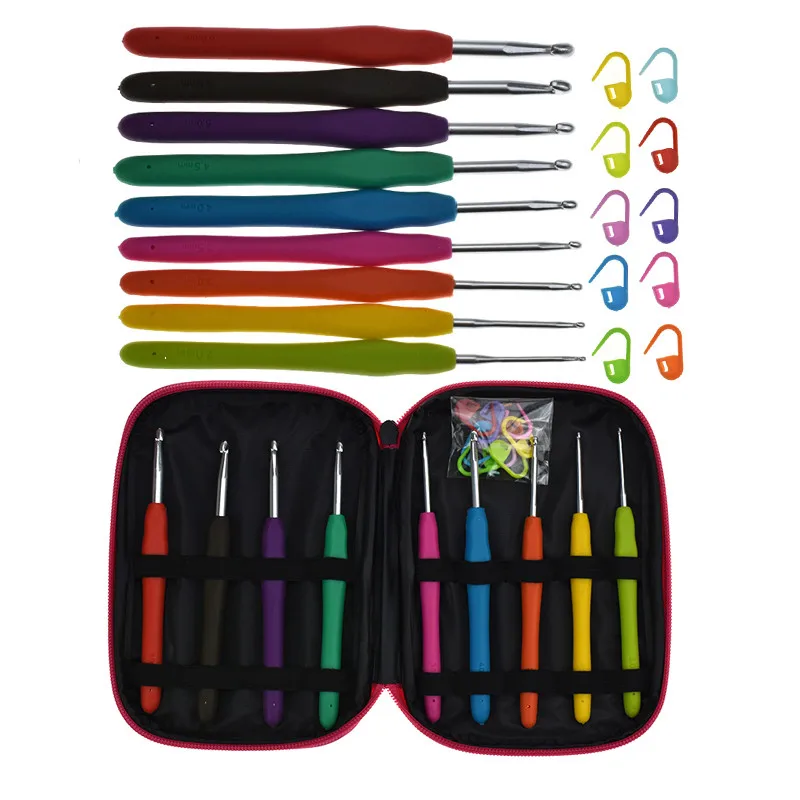 

10Pcs KOKNIT Aluminum Crochet Hook With Leather Case Knitting Needles Weave Craft DIY Sewing Tools Yarn Stitch Loom Kit