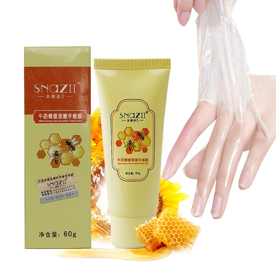 2017 Milk Honey Paraffin Wax Hand Mask Hand Care Moisturizing Whitening Skin Care Exfoliating Calluses Hand Film Hand Cream 60g