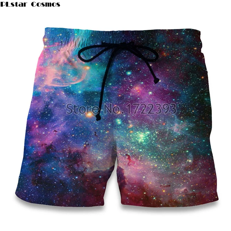 PLstar Космос Новая мода лето Galaxy Шорты для Для мужчин 3d Рубашки домашние Для мужчин s короткие брюки с кулиской дропшиппинг
