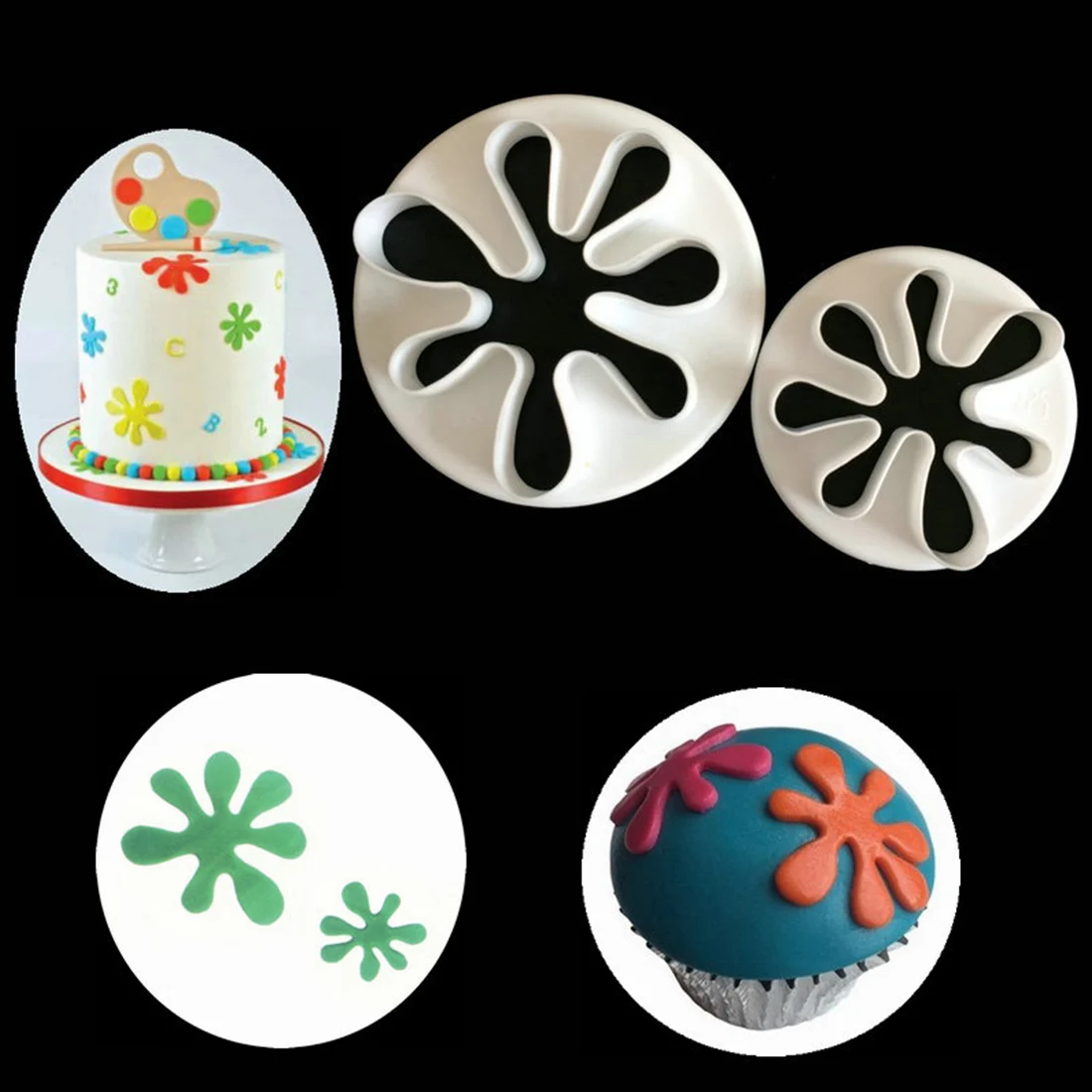 

2pcs/Set The Little Palm Beat Turn Sugar Cake Printing Cutter Mold Biscuit Mold Baking Mold Cake Tool Fondant Mold