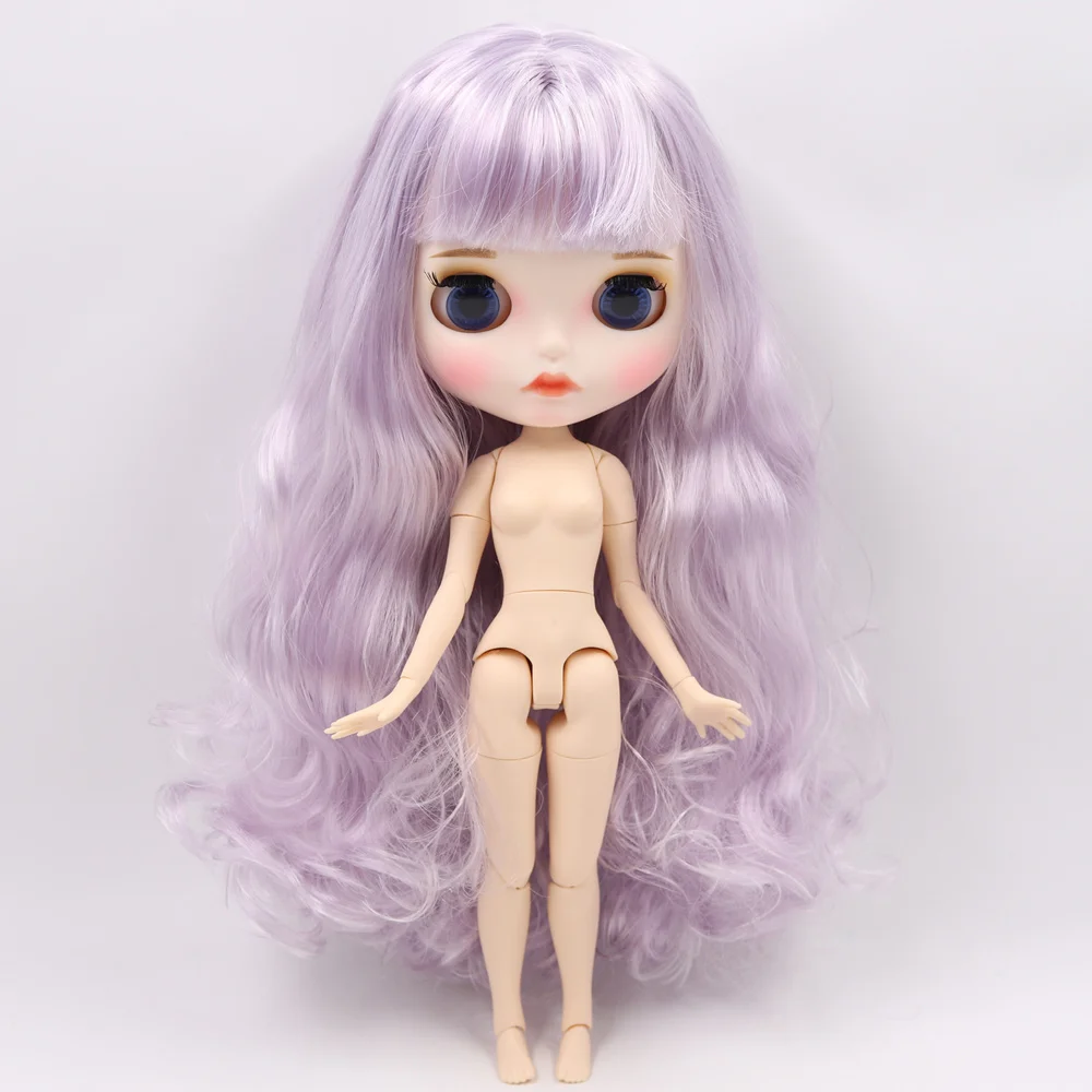 Linda – Premium Custom Neo Blythe Doll with Purple Hair, White Skin & Matte Pouty Face 4