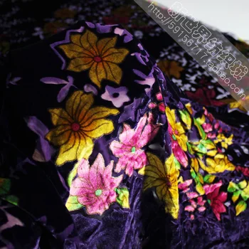 

The young mother dress garment cloth Silk burnt-out velvet velvet cheongsam dress really hollow ethnic clothing fabrics