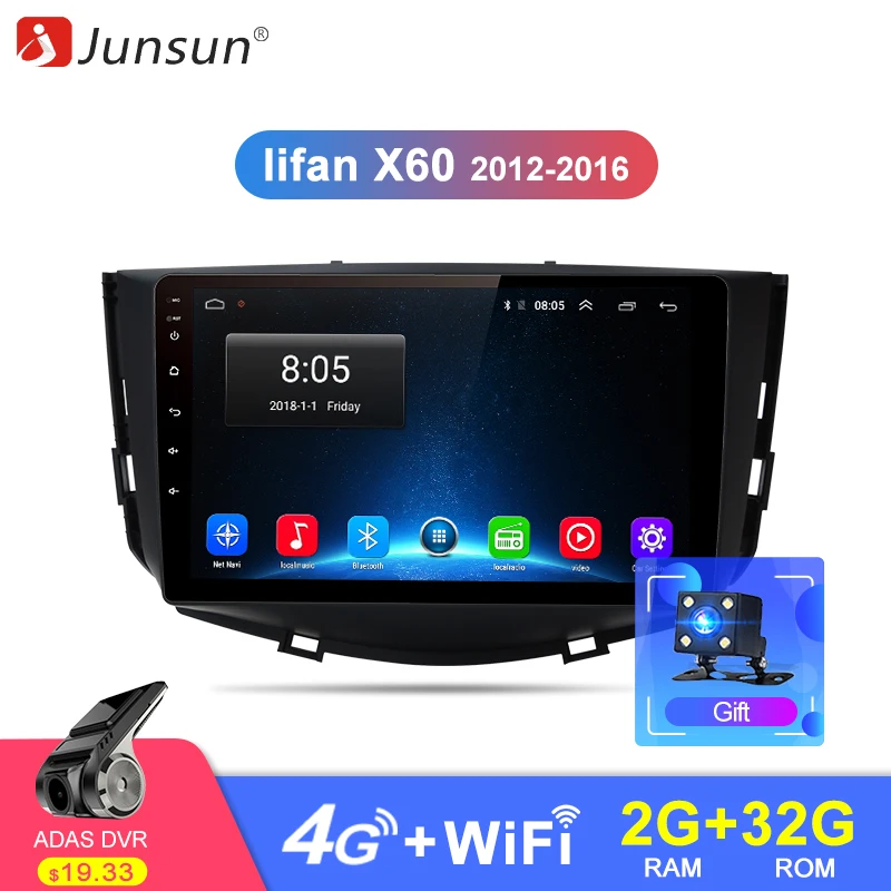 

Junsun 2G+32G Android 8.1 4G Car Radio Multimedia Video Player Navigation GPS For Lifan X60 2012 2013 2014 2016 2 din no DVD
