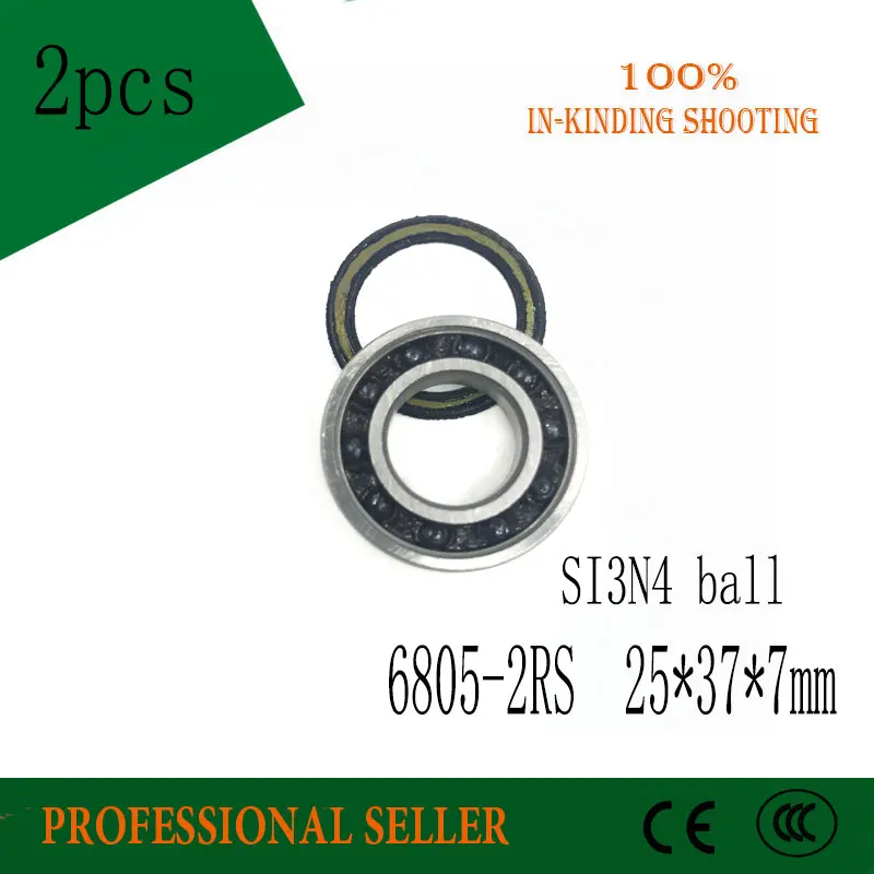 2PCS 6805-2RS 25x37x7mm Hybrid Ceramic Bearing Bicycle Bottom Brackets Spares Si3N4 Ball Bearings 6805RS 2PCS 6805-2RS 25x37x7mm Hybrid Ceramic Bearing Bicycle Bottom Brackets Spares Si3N4 Ball Bearings 6805RS