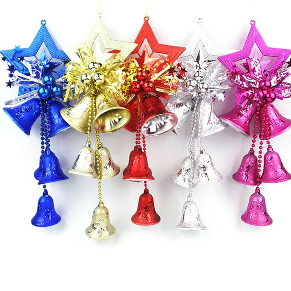 

Elegent Christmas Five-star Flower Bell String Pendant Christmas Tree Hotel Mall Color Decoration Supplies Gift Random Color