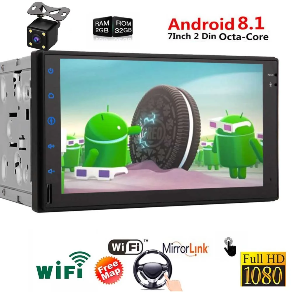 

GPS Navigation Bluetooth USB SD Player 2G DDR3 + 32G NAND Memory for Double Din Car 7 Inch 2Din Car Stereo Android 8.1 Octa Core