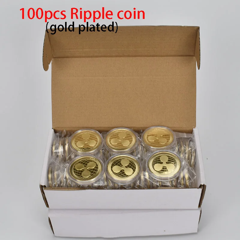 

100pcs Ripple coin XRP Gold silver Plated Cryptocurrency Metal coin For Collection