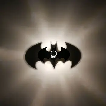 

NEW Animal Bat Wall Lamp Cartoon Batman Logo Warm Night Light E27 Bulb Kid Bedroom Art Decor Projection Shadow Acrylic Plate