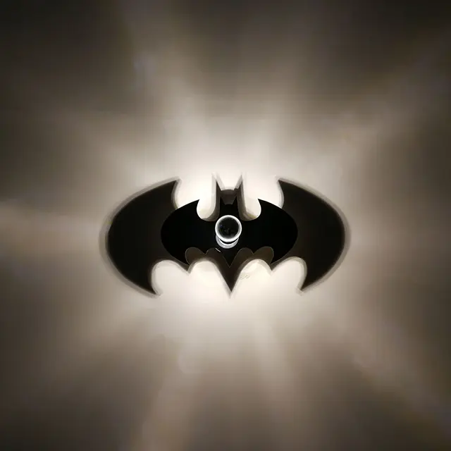 New Animal Bat Wall Lamp Cartoon Batman Logo Warm Night Light E27 New Animal Bat Wall Lamp Cartoon Batman Logo Warm Night Light E27 Bulb Kid Bedroom Art