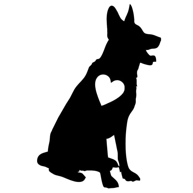 10.2*15.2CM German Shepherd Heart Pet Love Dog Vinyl Decal Creative